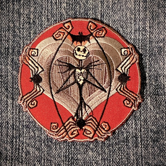 Vintage NIGHTMARE BEFORE CHRISTMAS JACK SKELLINGTON Embroidered Patch 💀 - Picture 1 of 4